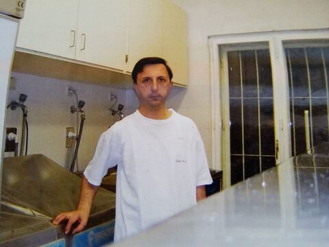 Foto storica di Marco Lestan in laboratorio